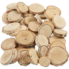 Mini Wood Bark Mix Slices Rustic Assortment Craft Decoration Material 25-45 mm
