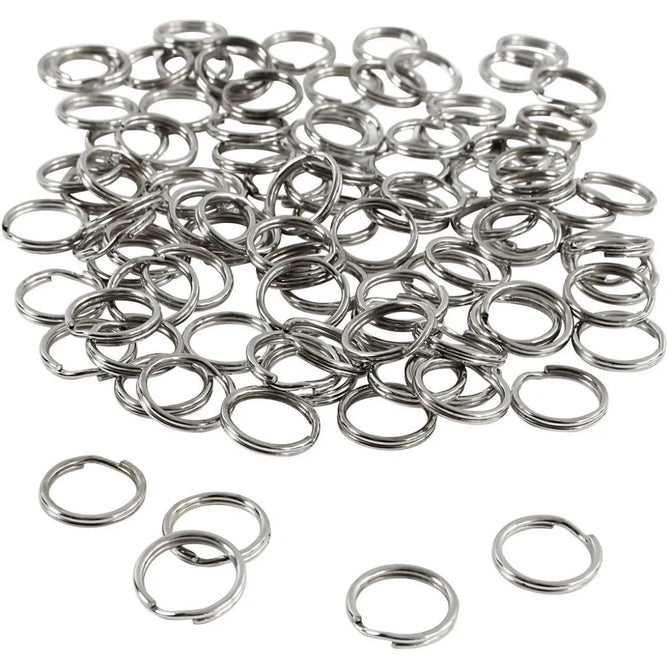 100 x Metal 12mm Large Split Ring For Key Chains Christmas Hanging Decoration