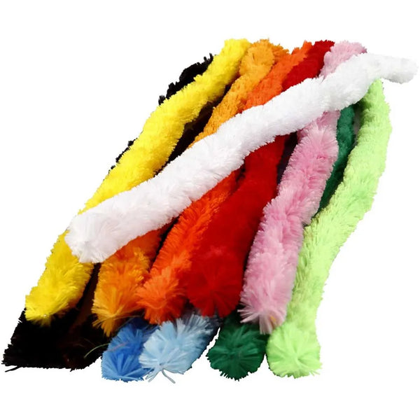 Pipe Cleaners Nylon Big Huge12 Colours x 5 Flexible Chenilles T:25 mm L:45 cm