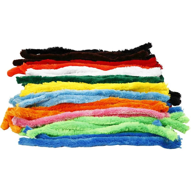 Pipe Cleaners Nylon Big Huge12 Colours x 5 Flexible Chenilles T:25 mm L:45 cm