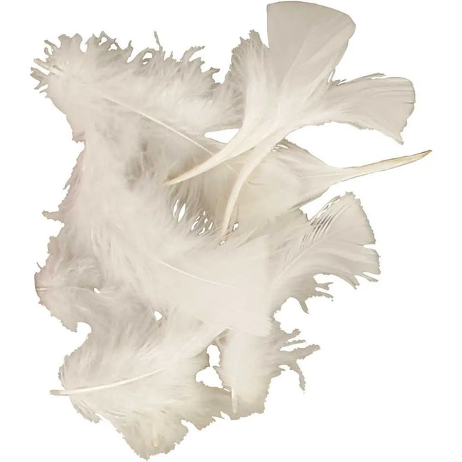 Turkey Feathers Craft Accessories Decoration Fine Quality 7-8 cm 50 g White