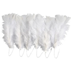 Turkey Feathers Craft Accessories Decoration 18 Bundles L:11-17 cm White