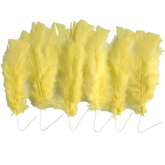 Turkey Feathers Craft Decorations 18 Bundles In 3 Pcs Assembled L:11-17cm Yellow