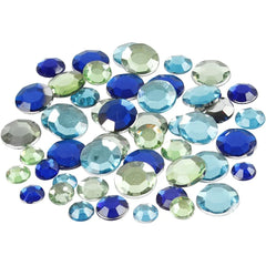 Rhinestones 360 Assorted Size Round Flat Back Card Making Crafts Blue Harmony