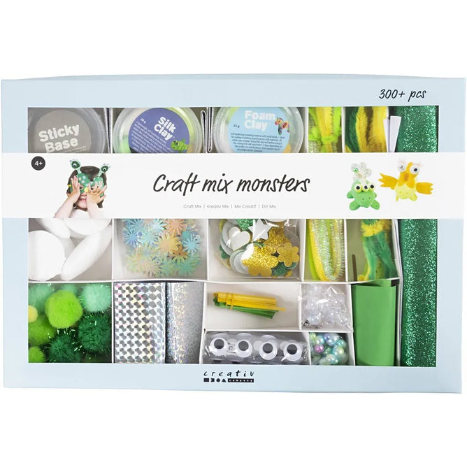 All-in-One Monster Creative Box - Foam Clay Silk Clay Googly Eyes & Fun Materials for Imaginative Projects