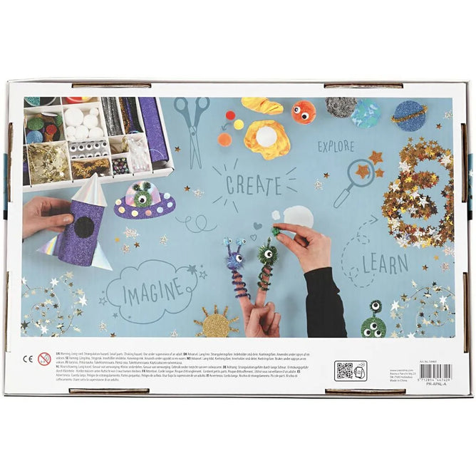 All-in-One Outer Space Creative Box - Foam Clay Silk Clay Googly Eyes & Fun Materials for Imaginative Projects