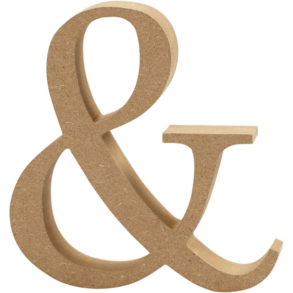 Wooden Letter Small 8cm MDF Capital Letters Numbers & Symbols for Crafts - &