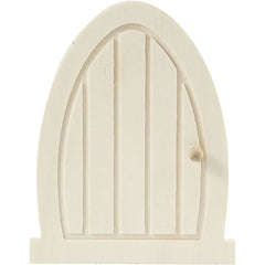 Miniature Door Small Oval Plank Frame With Handle Decoration