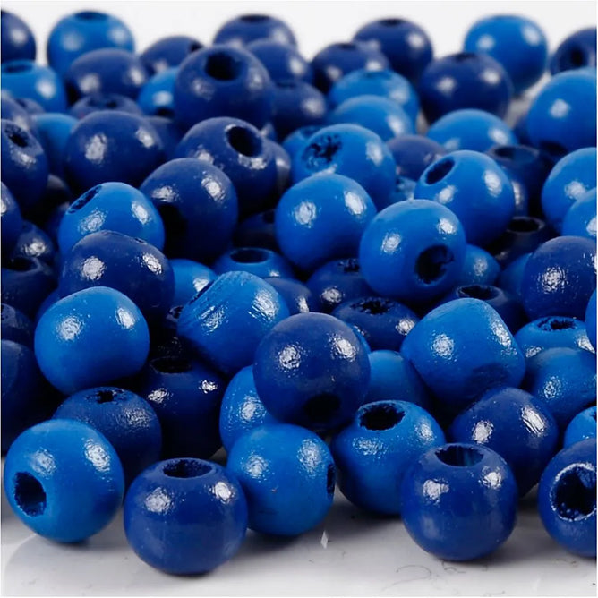 80 x Wooden Beads Assorted Colours Round Jewellery Making Supplies Crafts 2mm