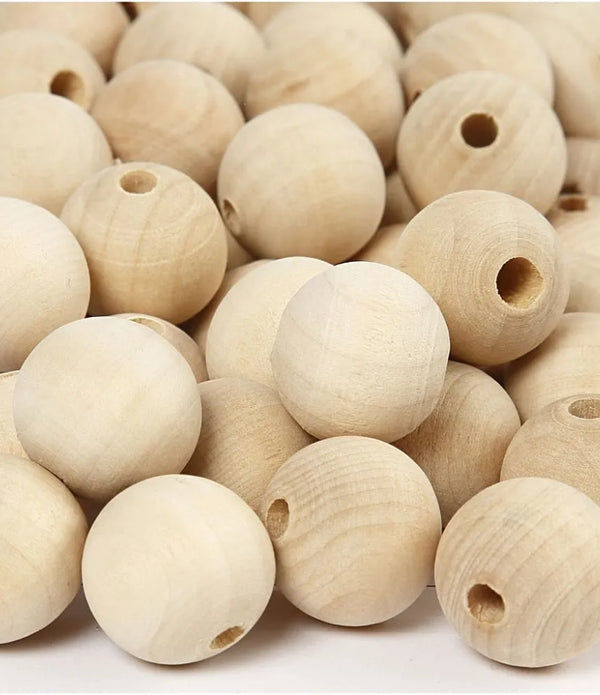 200 x 20mm Wooden Bead Round Macramé Jewellery Making Supplies Crafts