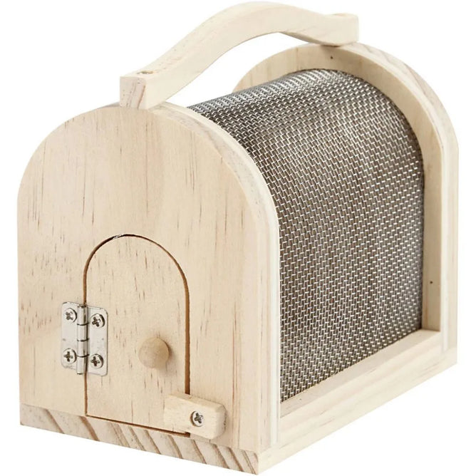 Wooden Insect Cage With Elastic Closure Toys Decoration Crafts