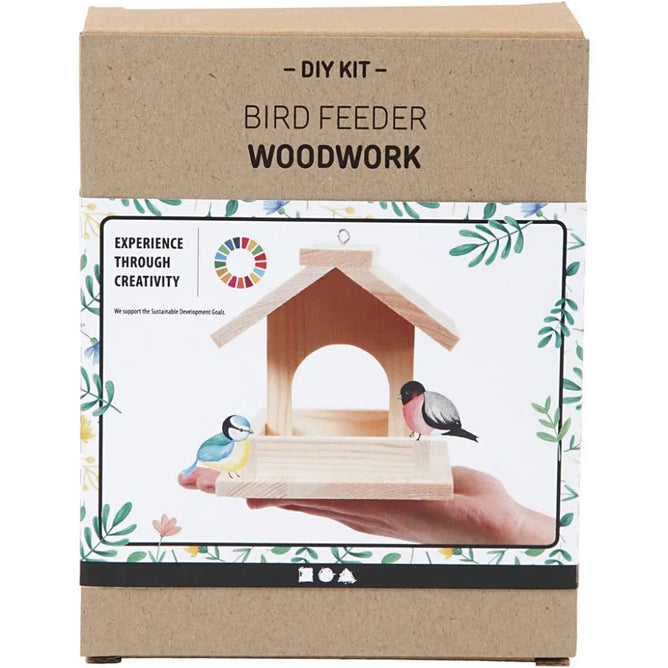 Bird feeding table Pinewood H:12,5cm D:14.5cm W:11.5cm