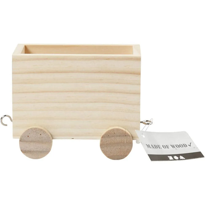 Carriage For Train Light Wood 9.5x21.5x6.5cm Decor Birthday Advent Christmas Gift