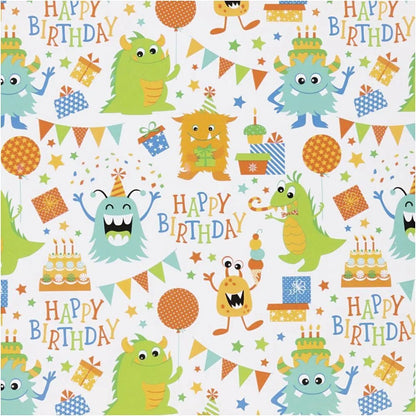 5M Birthday Monsters Gift Wraps High-Quality Wrapping Paper