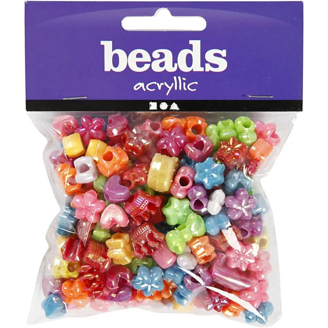 Novelty Shaped 10mm Colourful Mixed Assorted Plastic Beads Jewellery Craft 75g