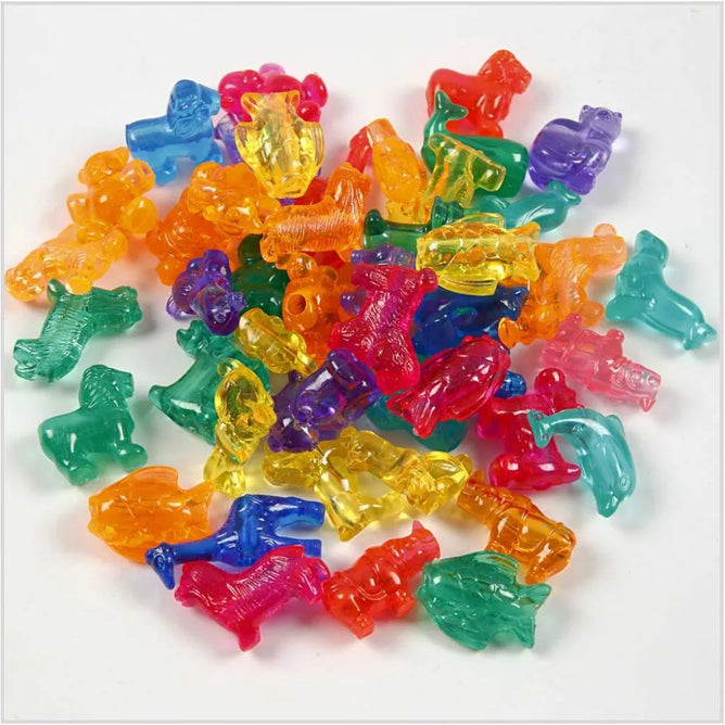Transparent Colours Animals Shaped Plastic Bead Jewellery Making Supplies D:25mm