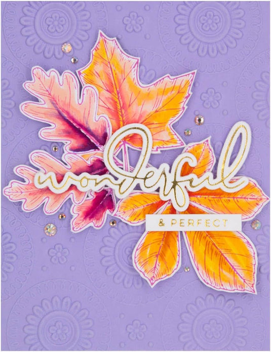 Spellbinders Autumn Leaves Press Plate & Die Set -  17 Cutting Dies