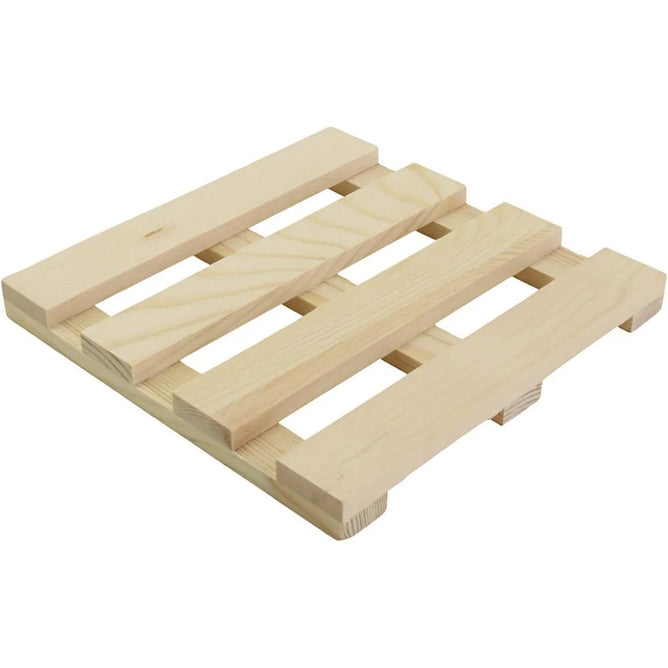 6 x Wooden Practical trivets - H: 1,5 cm, L: 15 cm, 15x15 cm