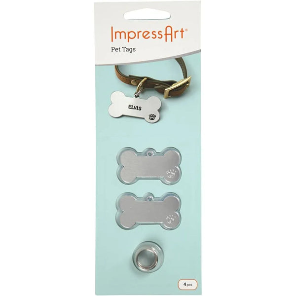 4 x Pet tag kits Metal Motif Embossing Stamp Jewellery Making Supplies