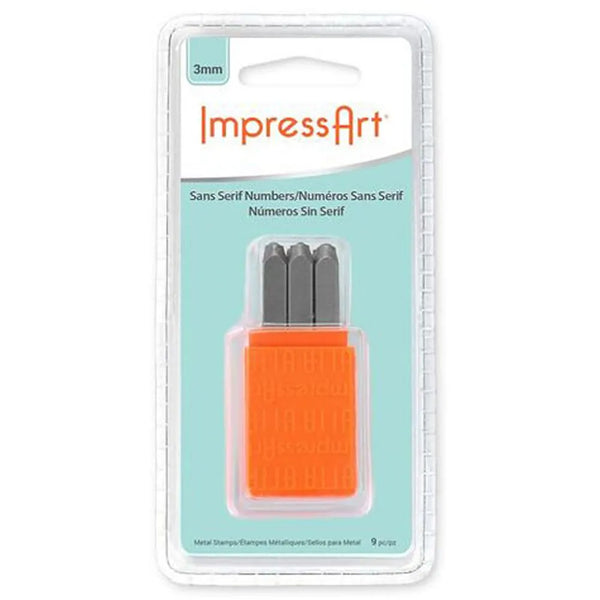 9 x Impress Art Steel Sans Serif Numbers Embossing Stamps Jewellery Making