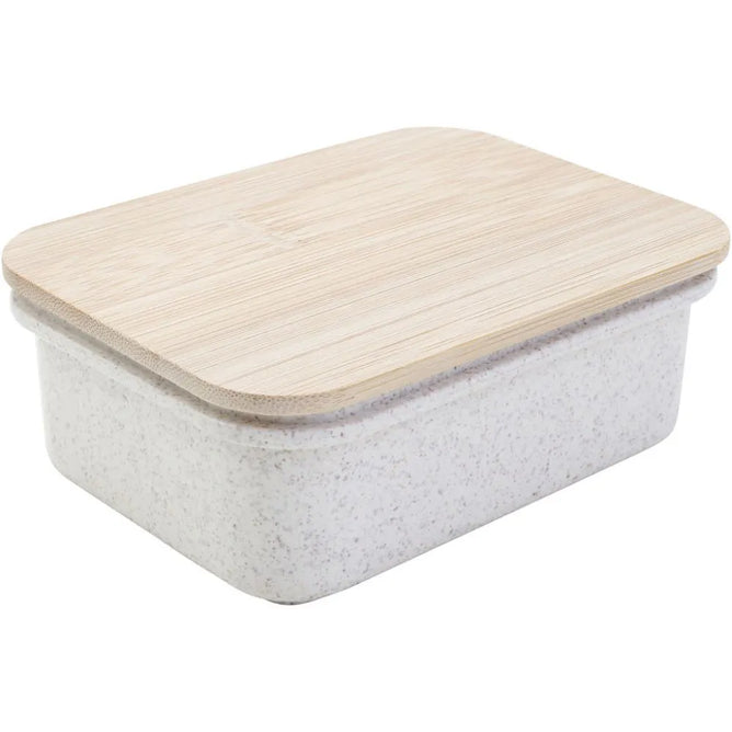 Box with Wooden Bamboo Lid Silicone Edge Tighter Seal Decoratable
