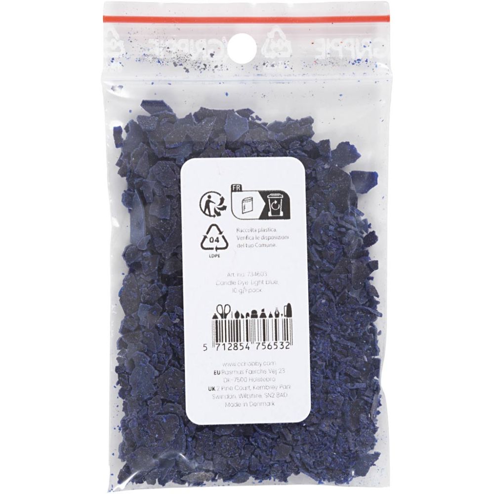 10g Light Blue Universal Candle Dye Flakes - Concentrated Color Pigments for Soy Wax, Paraffin & Candle Making