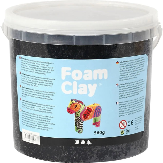 Self-Hardening Modelling Polystyrene Foam Clay Buckets 560G Each - 12 Beautiful Colours