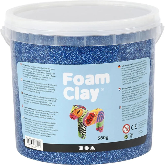 Self-Hardening Modelling Polystyrene Foam Clay Buckets 560G Each - 12 Beautiful Colours