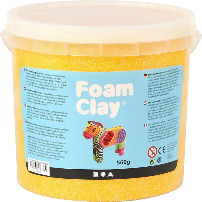 Self-Hardening Modelling Polystyrene Foam Clay Buckets 560G Each - 12 Beautiful Colours