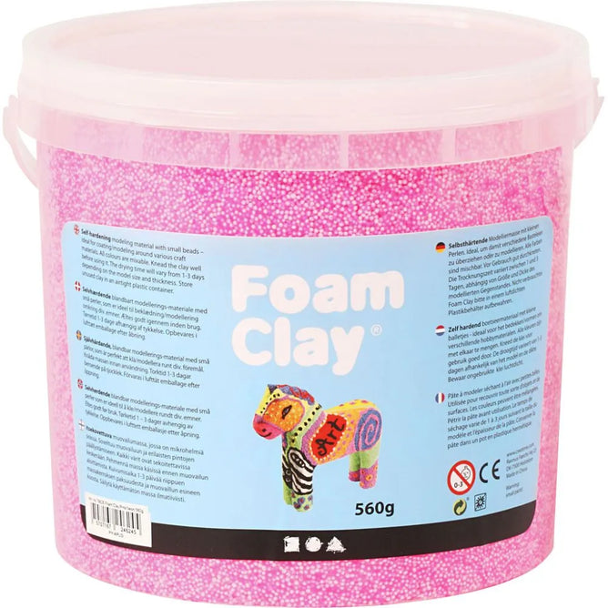 Self-Hardening Modelling Polystyrene Foam Clay Buckets 560G Each - 12 Beautiful Colours