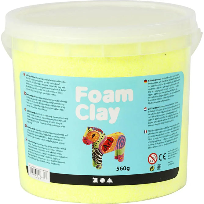 Self-Hardening Modelling Polystyrene Foam Clay Buckets 560G Each - 12 Beautiful Colours