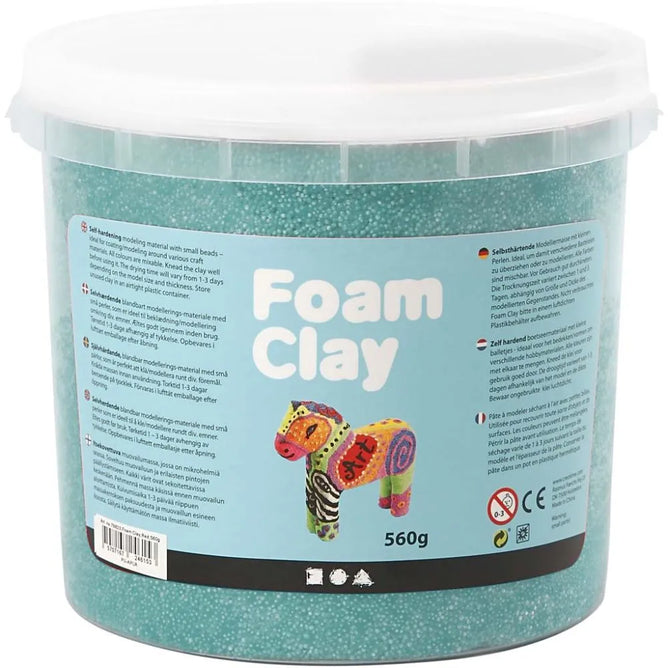 Self-Hardening Modelling Polystyrene Foam Clay Buckets 560G Each - 12 Beautiful Colours