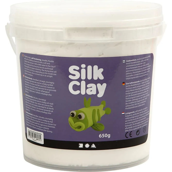 Self Hardening Modelling Silk Clay® 650G Buckets Tubs - Ten Different Colours