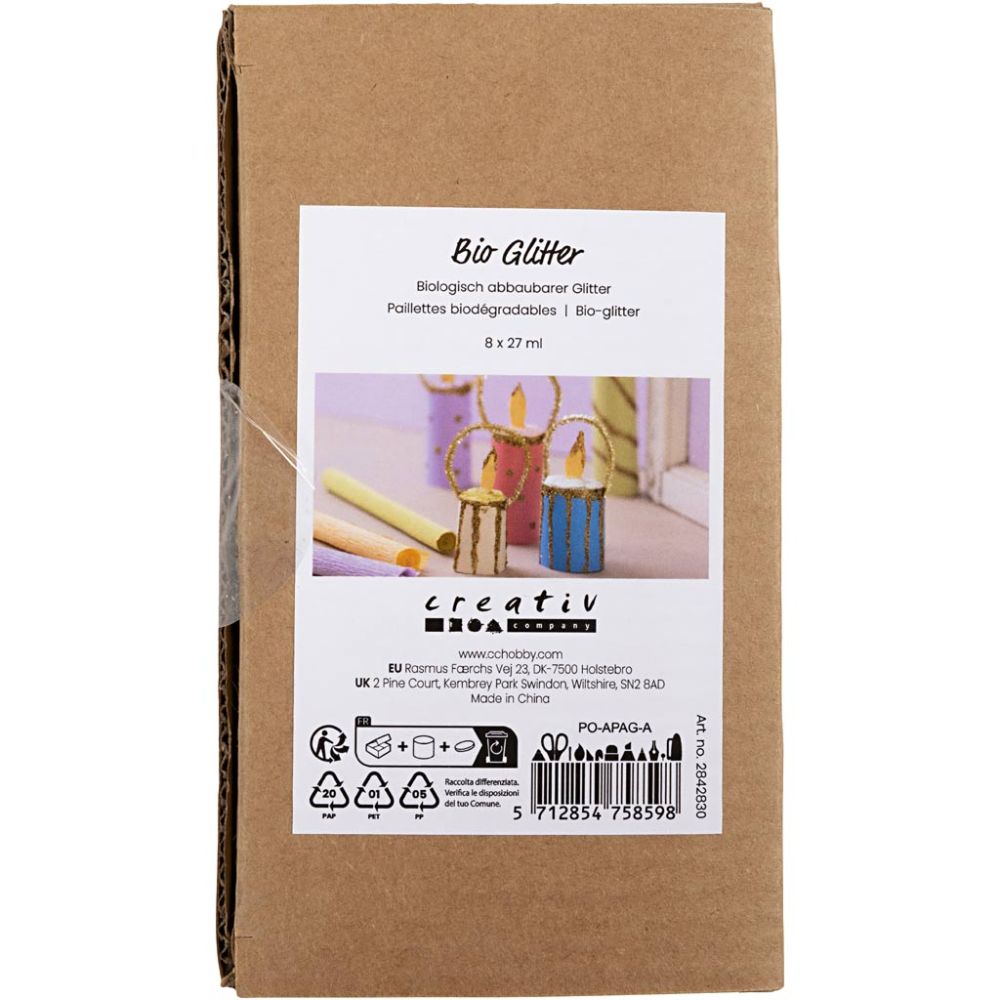 8 x Biodegradable Eco Glitter Craft Sparkles Card Making Scrapbooking Decorations - Home-Crafts