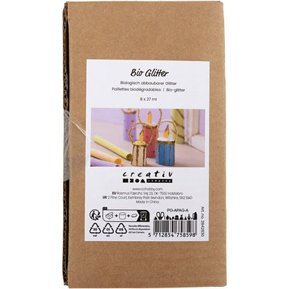 8 x Biodegradable Eco Glitter Craft Sparkles Card Making Scrapbooking Decorations - Home-Crafts
