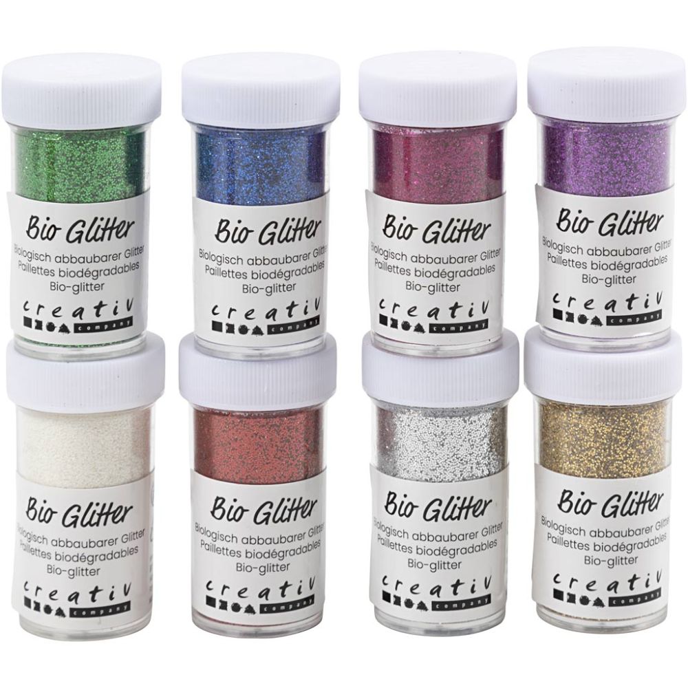 8 x Biodegradable Eco Glitter Craft Sparkles Card Making Scrapbooking Decorations - Home-Crafts