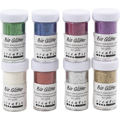8 x Biodegradable Eco Glitter Craft Sparkles Card Making Scrapbooking Decorations - Home-Crafts