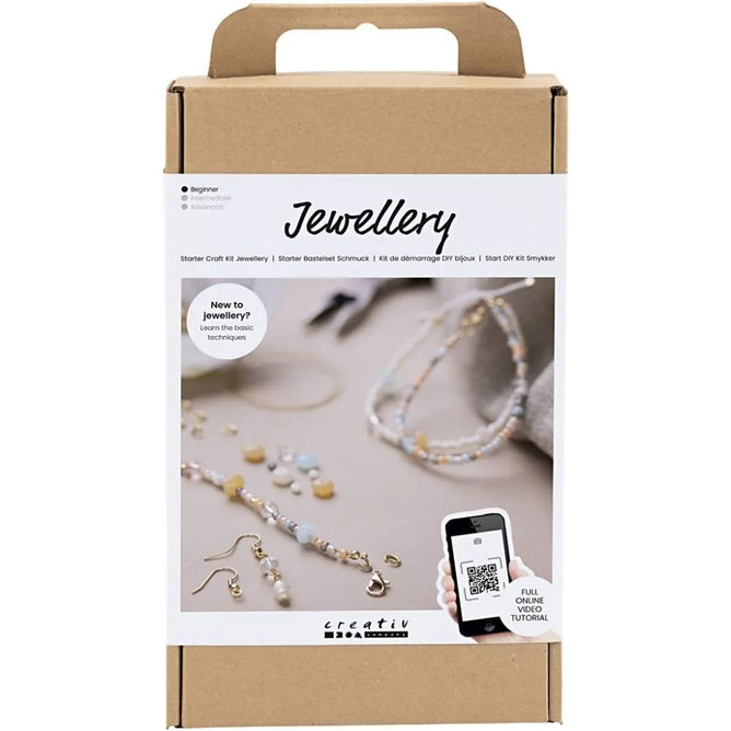 Starter Jewellery Craft Kit With Freshwater Pearls, Glass Beads, Rocaille Seed Beads