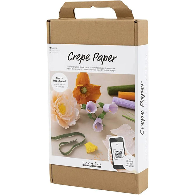 Assorted Colours Crepe Paper Flowers in Clay | Mini Craft Kit All Materials & Instructions