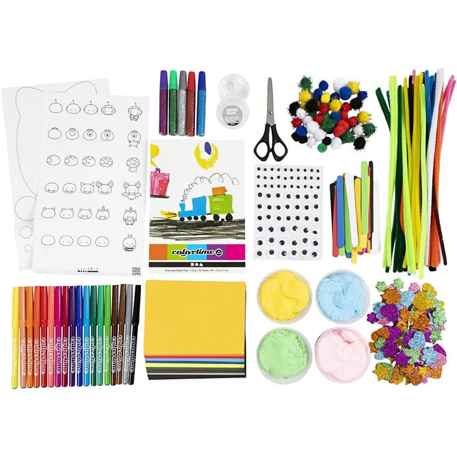 Large Modelling Arts & Craft Kit – Silk Clay, Glitter & Pom-Poms for Creative Fun