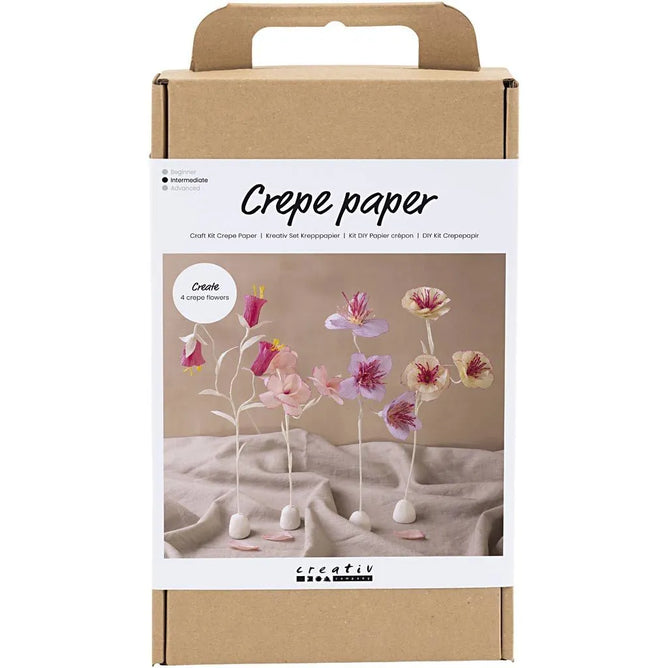 Crepe Paper Flowers in Clay | Mini Craft Kit All Materials & Instructions