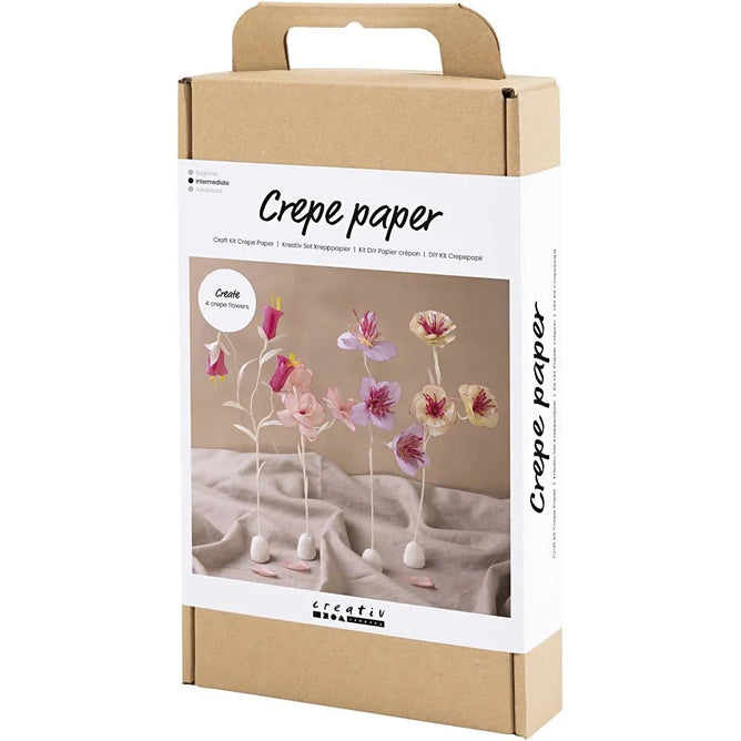 Crepe Paper Flowers in Clay | Mini Craft Kit All Materials & Instructions