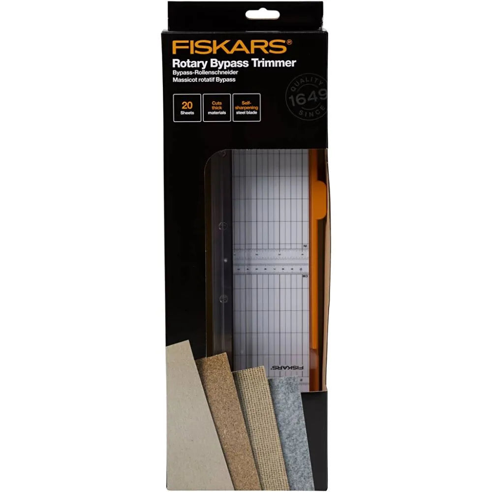 Fiskars A4 Guillotine Rotary Cutter & Ruler Paper/Card Trimmer Acute/Precision - F9908