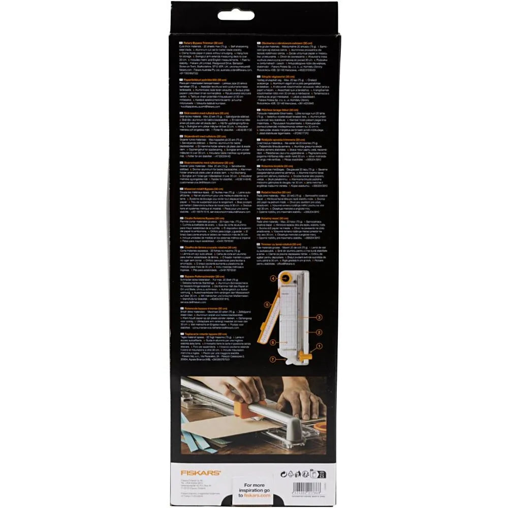 Fiskars A4 Guillotine Rotary Cutter & Ruler Paper/Card Trimmer Acute/Precision - F9908