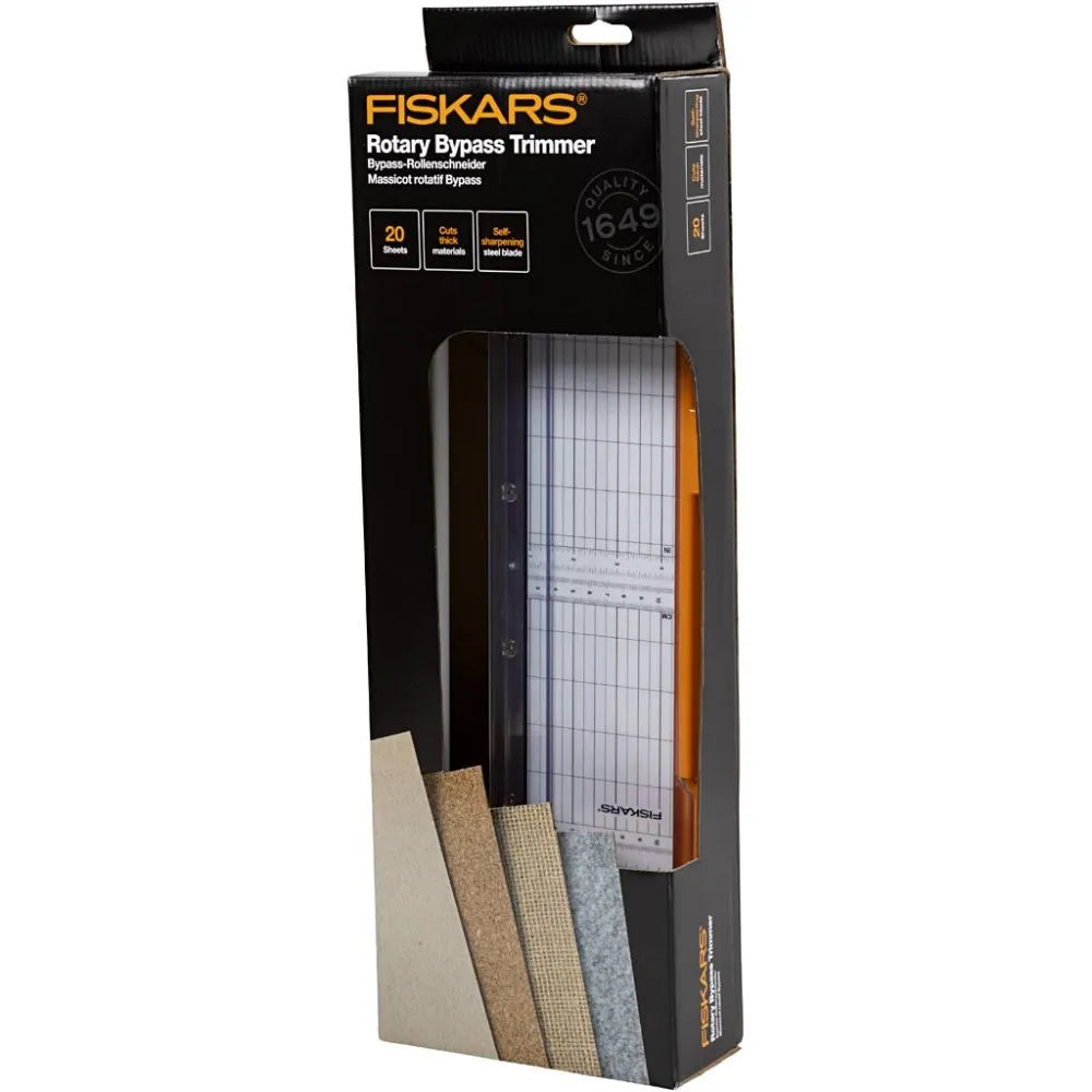 Fiskars A4 Guillotine Rotary Cutter & Ruler Paper/Card Trimmer Acute/Precision - F9908