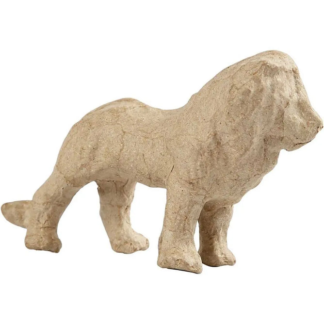 Lion Animal Shaped Handmade Brown Paper Mache Make H: 9cm L: 13cm Decorative Art