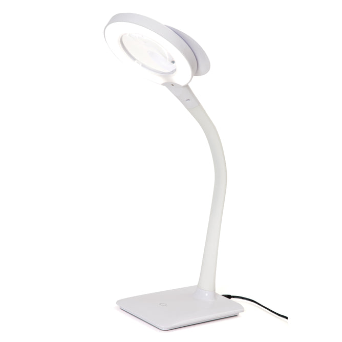 PURElite Touch-Sensitive Desk Lamp 5 X Magnification Close-Up Flexible Arm LED