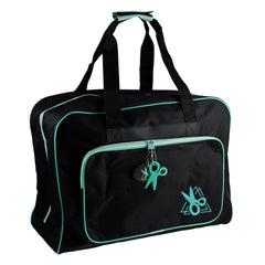 Turquoise Sewing Accessories Storage Bag With Handle Zip Up Front Pocket Back Strap