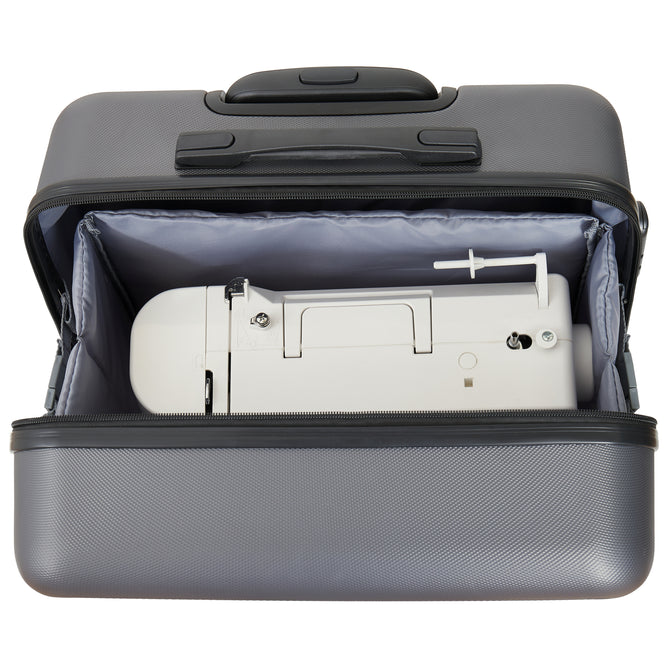 Sewing Machine Hard Case Trolley Bag : 44cm : Metallic Silver