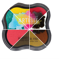 DoCrafts Artiste Pearlescent Matt Ink Pads 18 Shades - Stamping Embossing Powders Crafting Non-Toxic Acid-Free